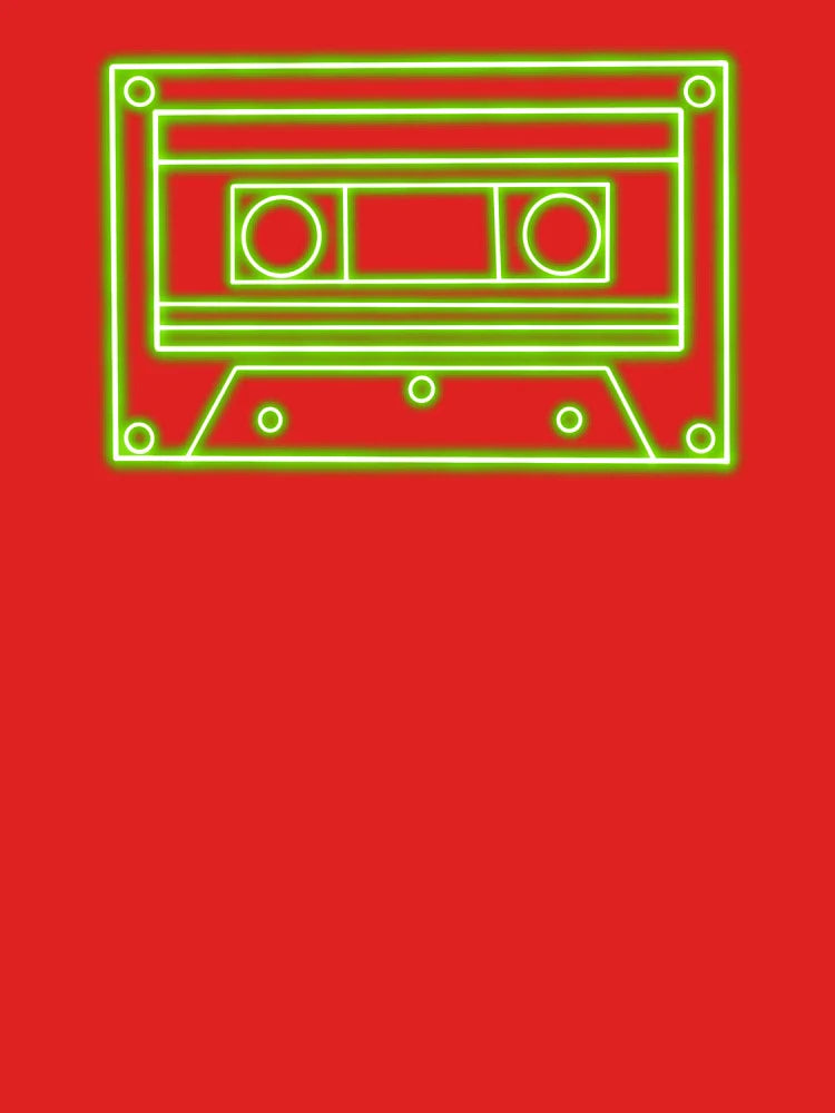 80’s Retro Vintage Neon Green Cassette Tape   Classic T-Shirt