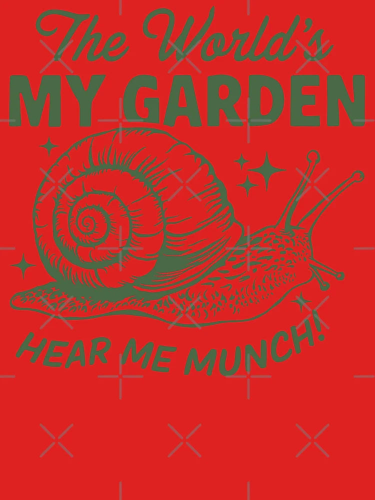 The World's My Garden Cute Snail Retro Gardening  Classic T-Shirt