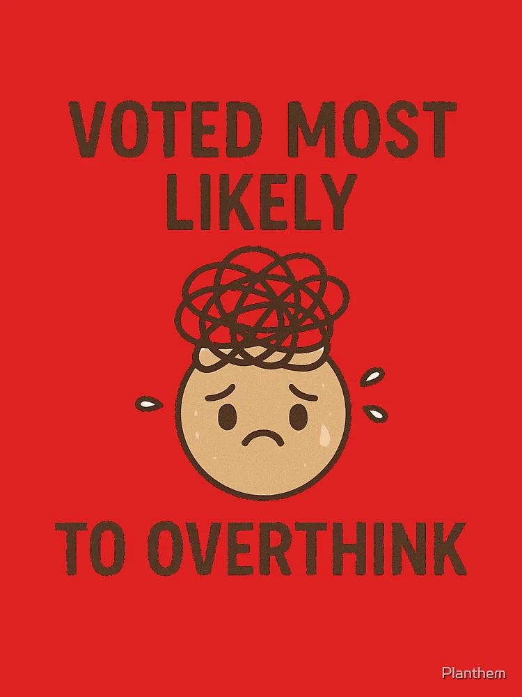Voted Most Likely to Overthink – Anxious Doodle Face Classic T-Shirt