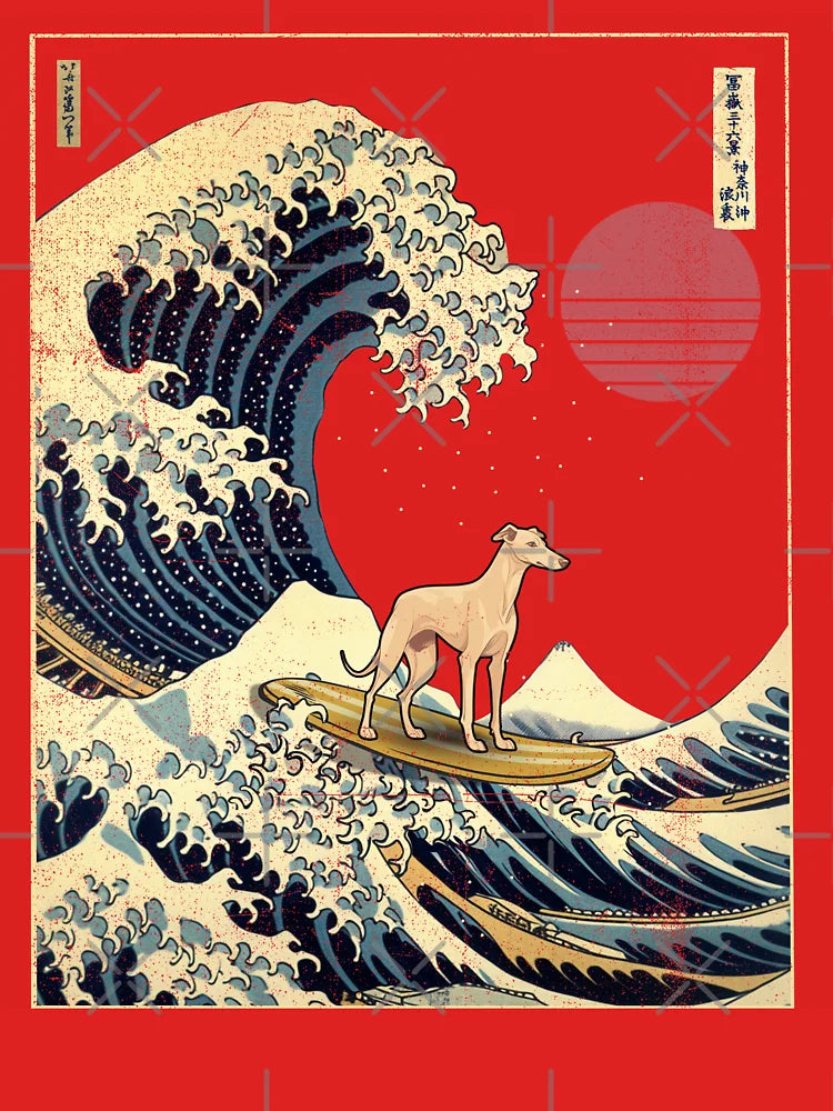 Greyhound Kanagawa Japanese Surfing Wave Classic T-Shirt