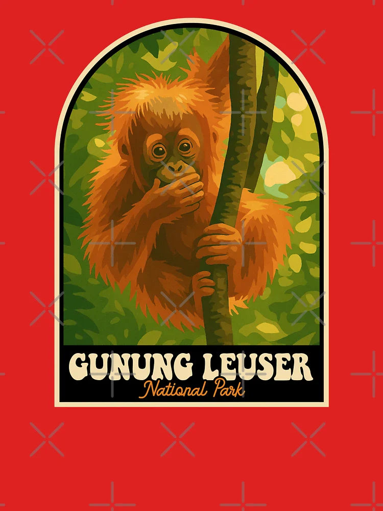 Gunung Leuser Orangutan Retro Indonesia Jungle Art Classic T-Shirt