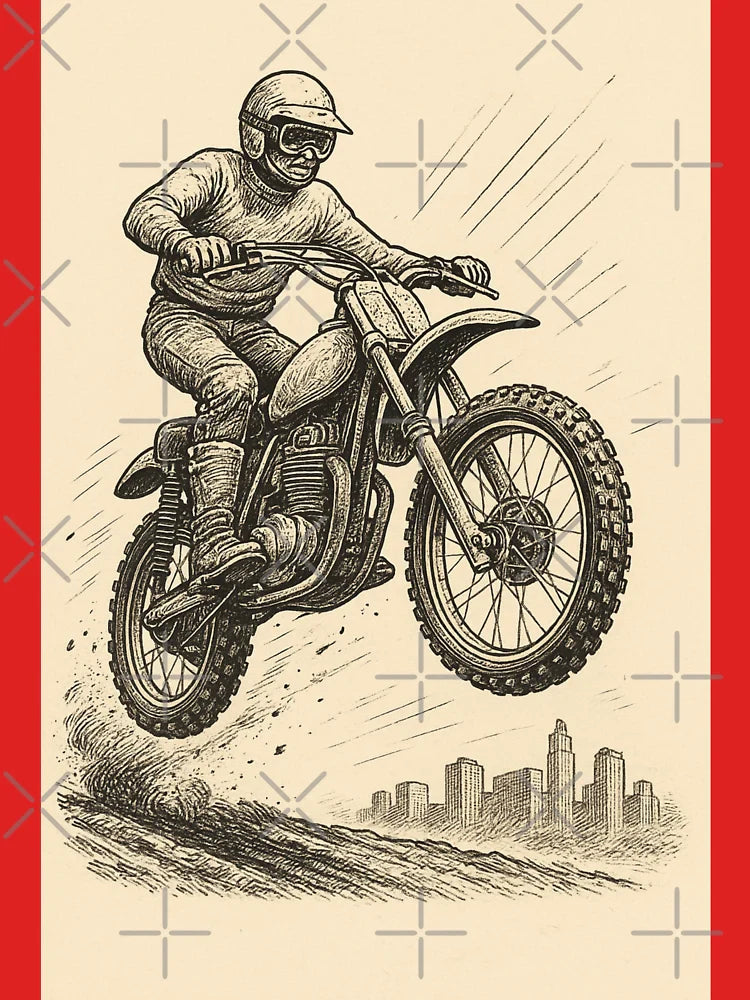 Vintage 1970s Motocross Racing Retro Dirt Bike Jump Classic T-Shirt