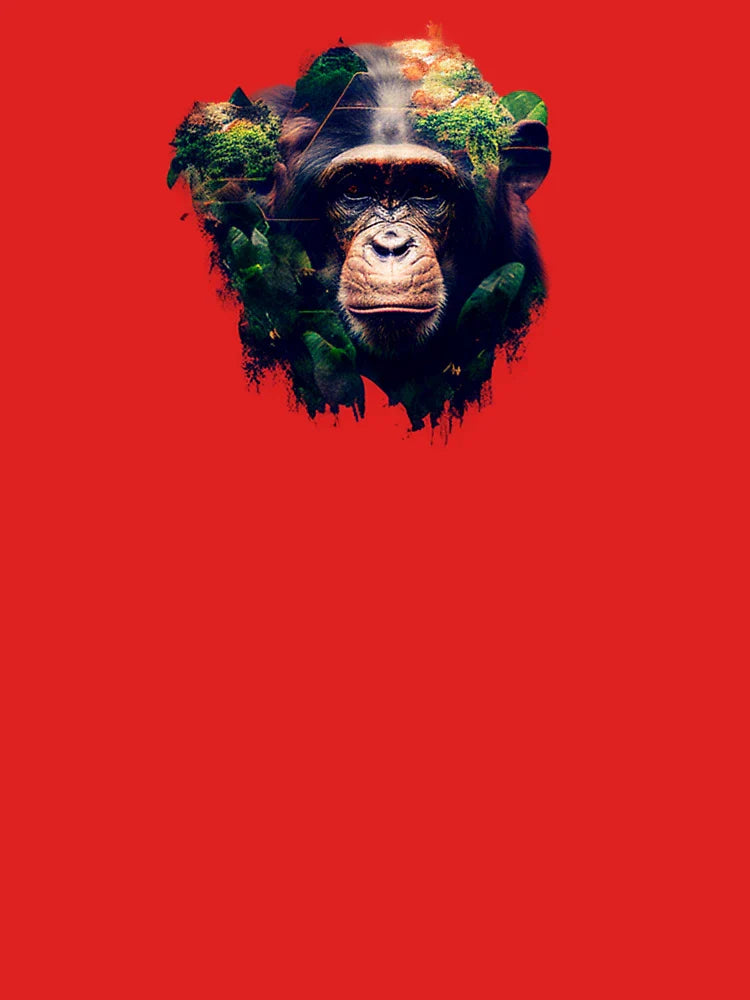 Chimp Nature Fusion Art Print Classic T-Shirt