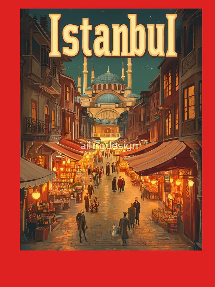 Wander through the bustling market streets of Istanbul as twilight sets in, with the beautiful architecture of historic buildings Classic T-Shirt