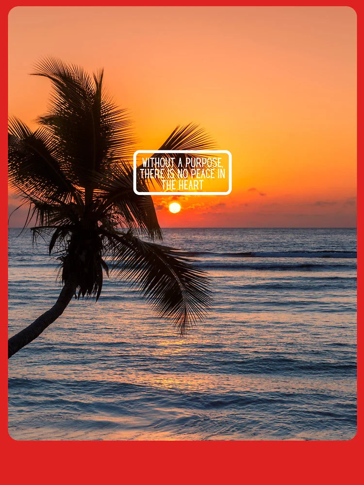 Inspirational Beach Quote Design #7– Without a Purpose There Is No Peace in the Heart – AI Photo Art for Mindful Living Classic T-Shirt