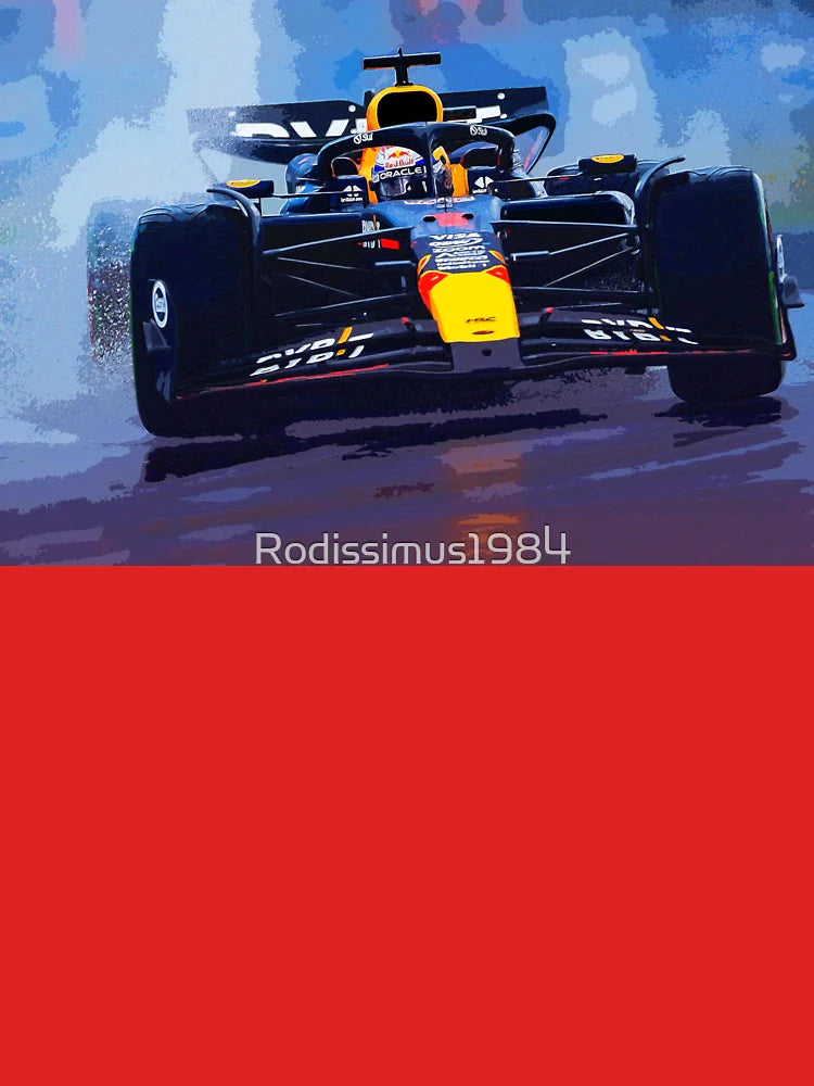 Max Verstappen racing his 2024 F1 car in the rain during the Brazilian Grand Prix at Interlagos watercolor Classic T-Shirt