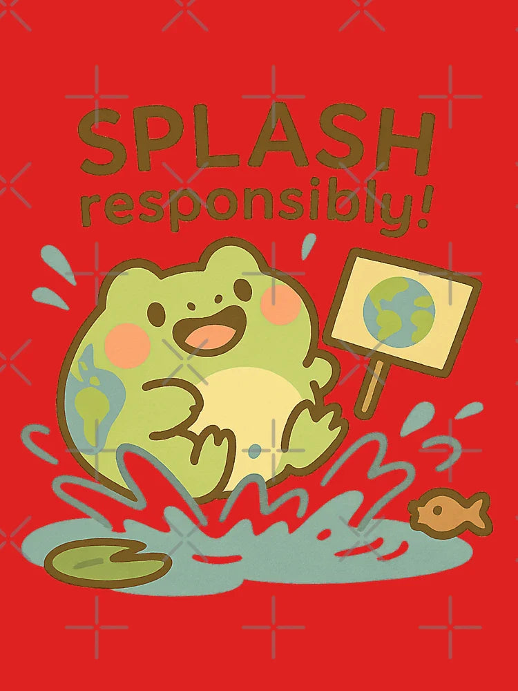 Earth Frog Sticker Water Splash Eco Cute Planet Classic T-Shirt