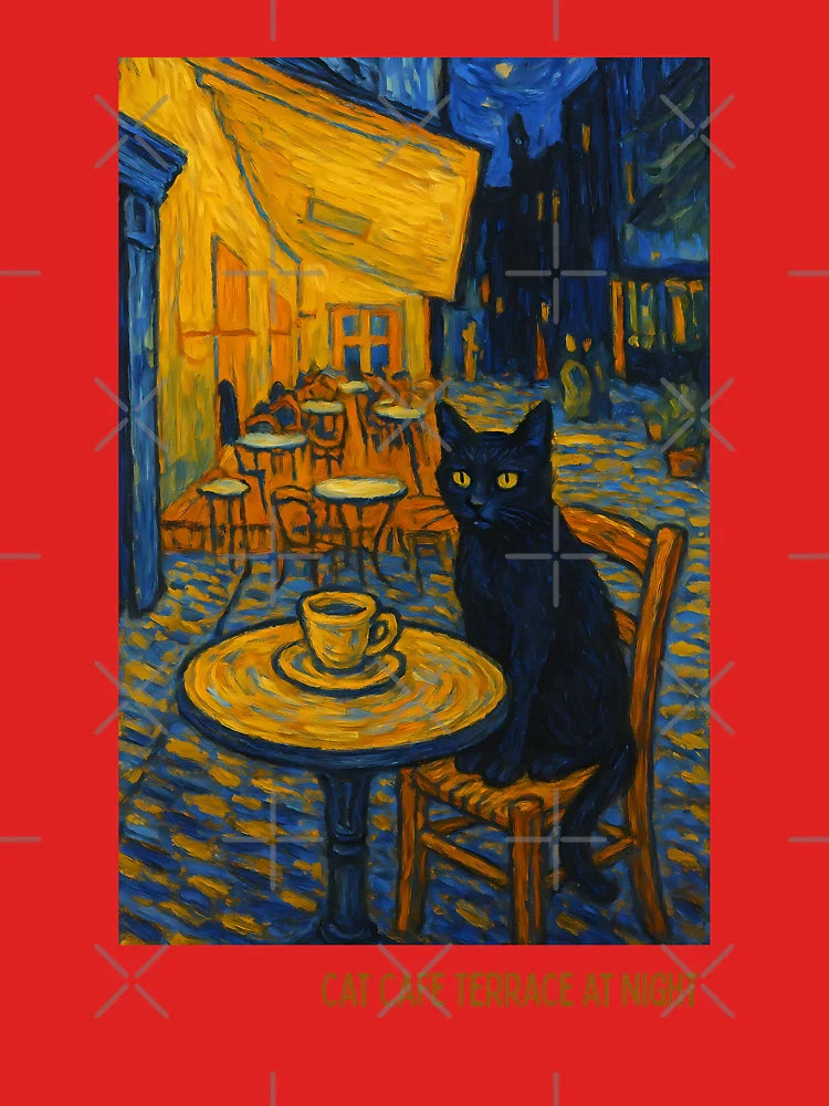 Cat Cafe Terrace at Night Classic T-Shirt