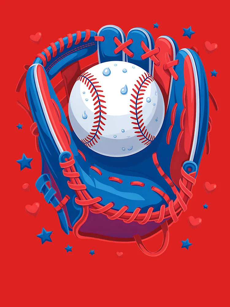Baseball Glove Drip Boy Ice Cream Patriotic US Flag 4th July  Classic T-Shirt