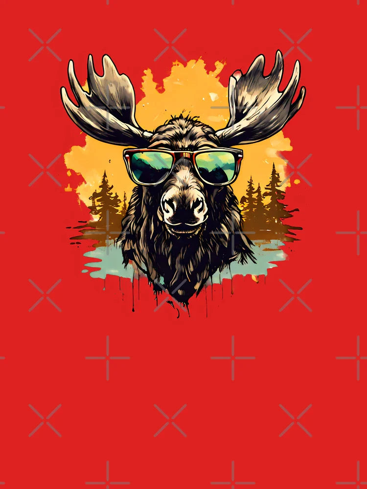 Vintage Moose Wearing Cool Sunglasses Classic T-Shirt