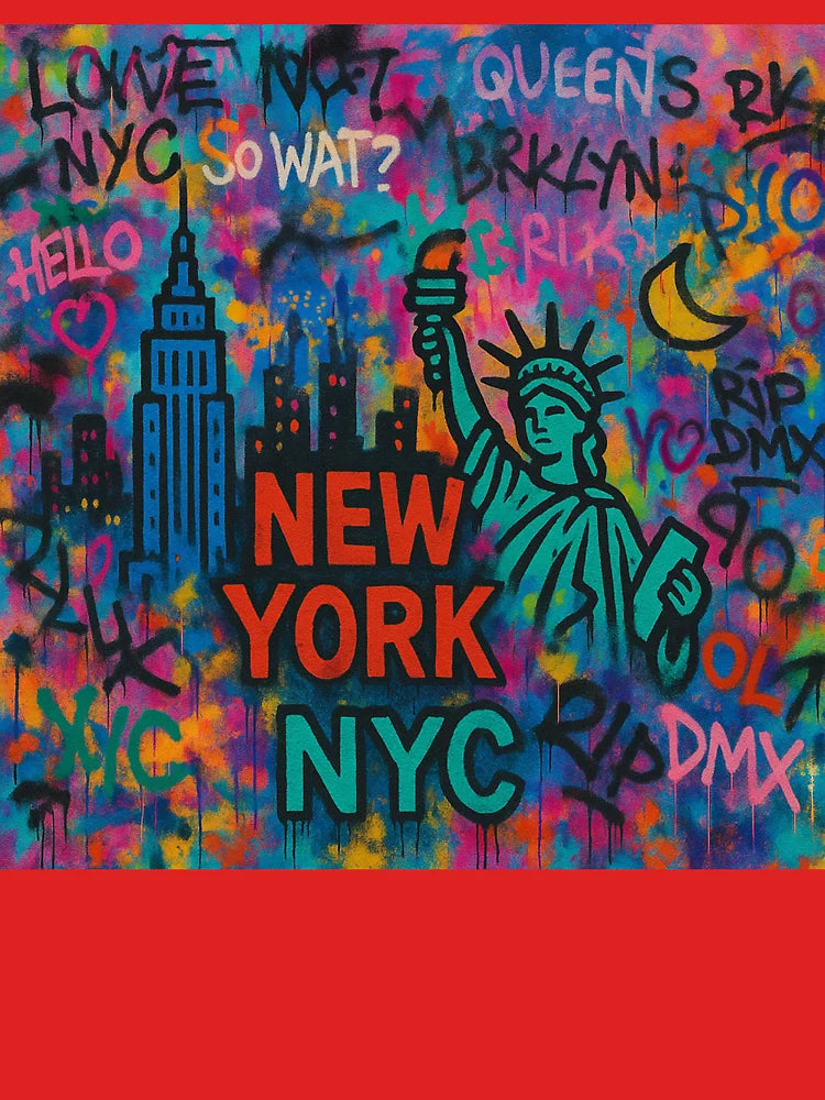 Graffiti Style New York – Statue of Liberty & Empire State Street Art Classic T-Shirt