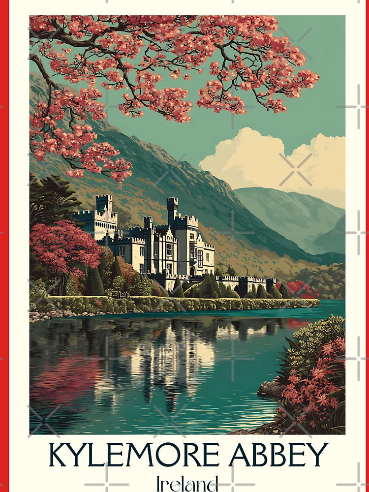 Kylemore Abbey Poster – Spring Blooms by the Lakeside Castle Classic T-Shirt