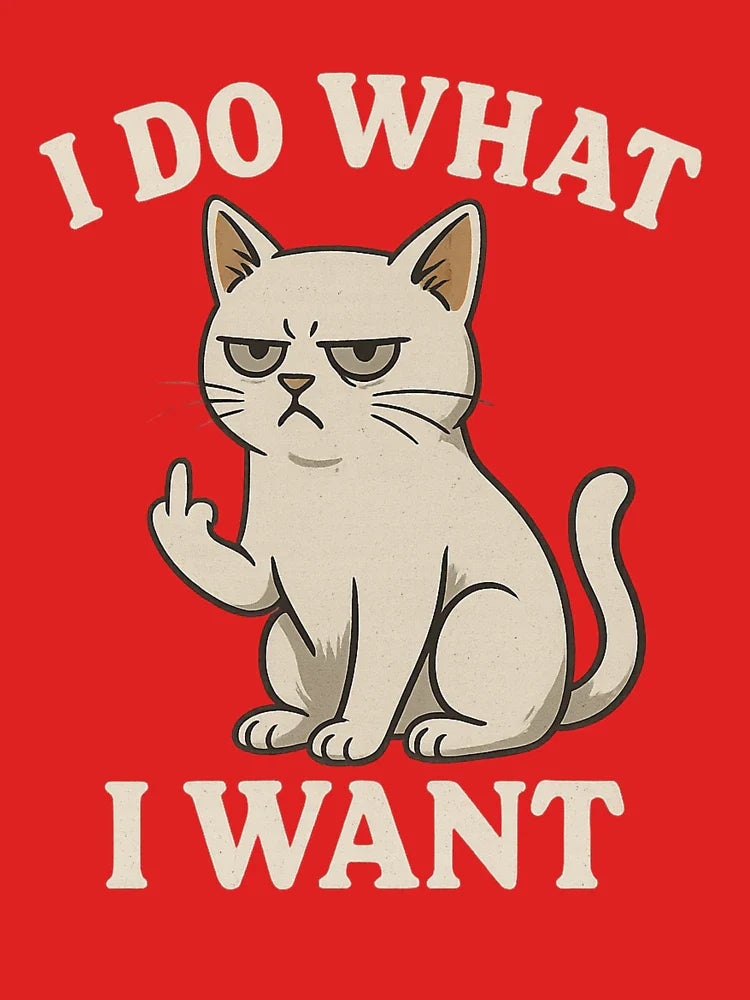 Sarcastic Cat Flipping the Finger – Rebel Humor "I Do What I Want" Classic T-Shirt