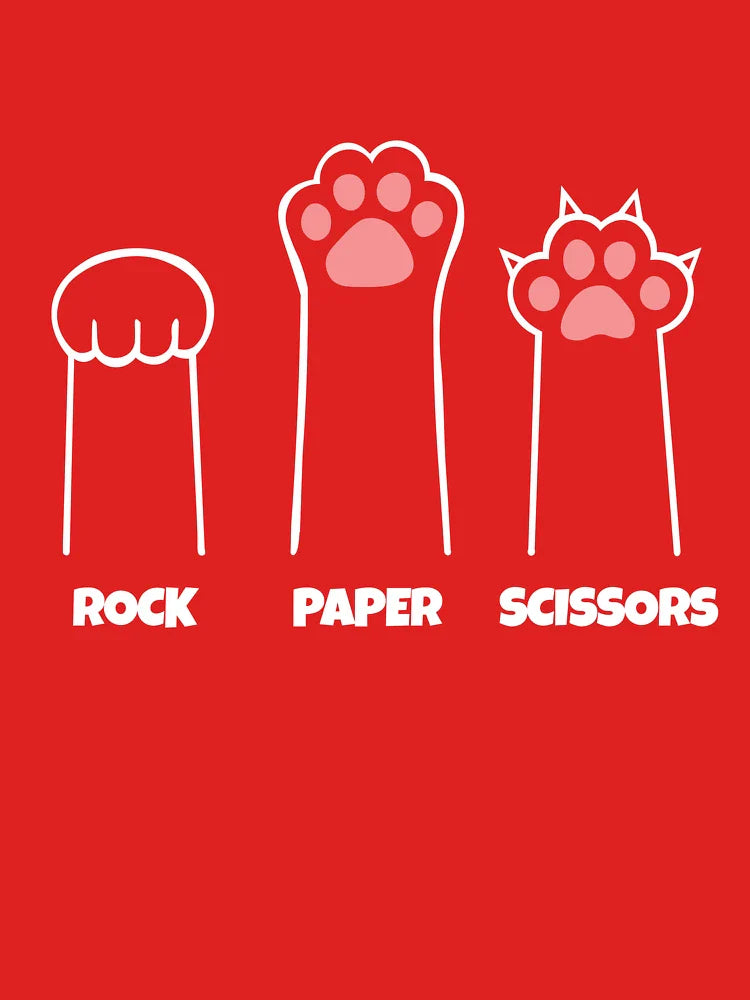 Cute Cat Paw Rock Paper Scissors – Funny Animal Lover Game Tee Classic T-Shirt