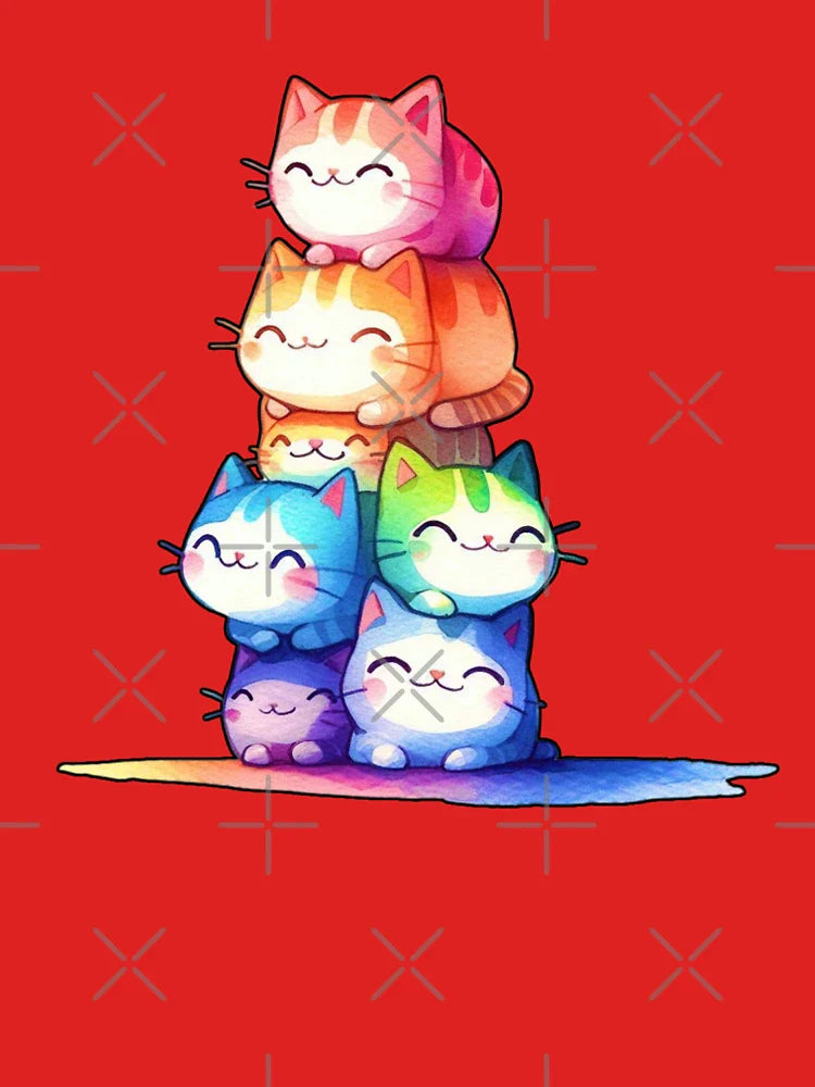 Stack of Whimsical Cats Classic T-Shirt