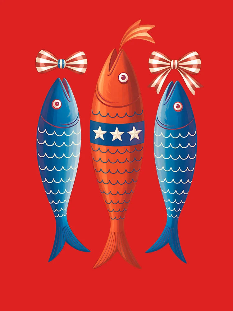 Sardines Patriotic Coquette Bow 4th of July Women Girls Classic T-Shirt
