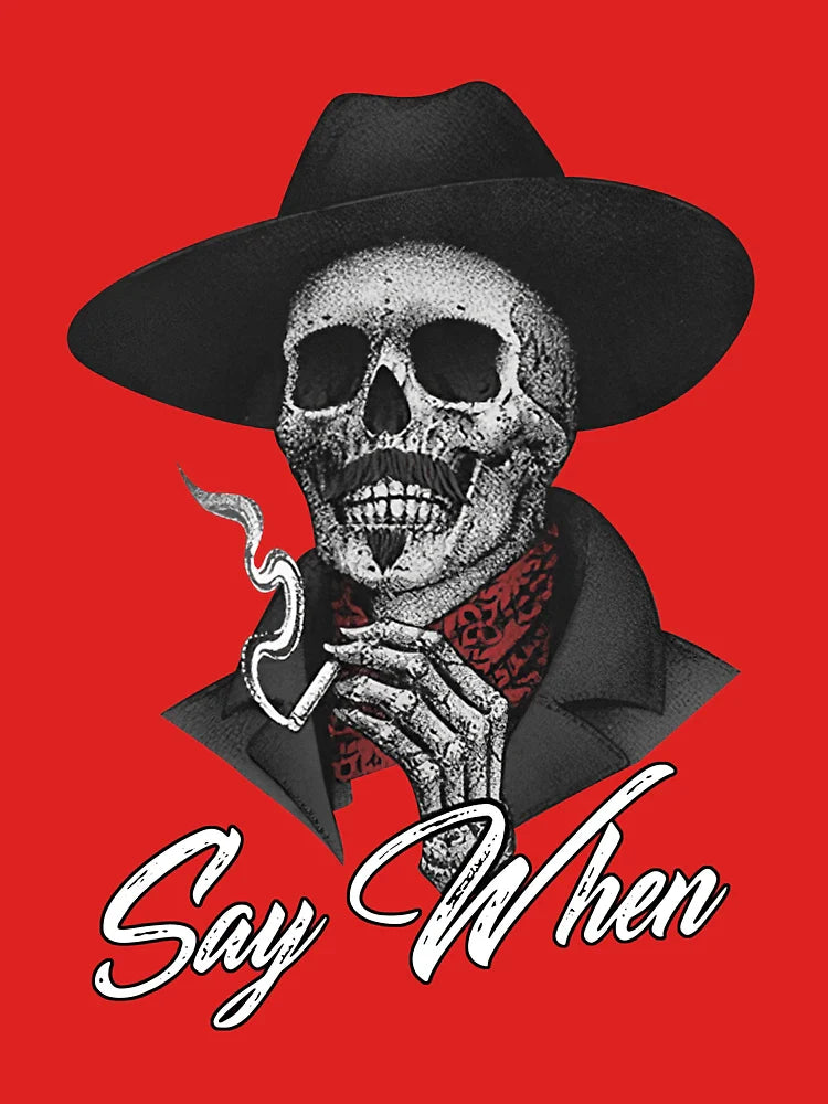 SAY WHEN American Strong skeleton smoking Classic T-Shirt