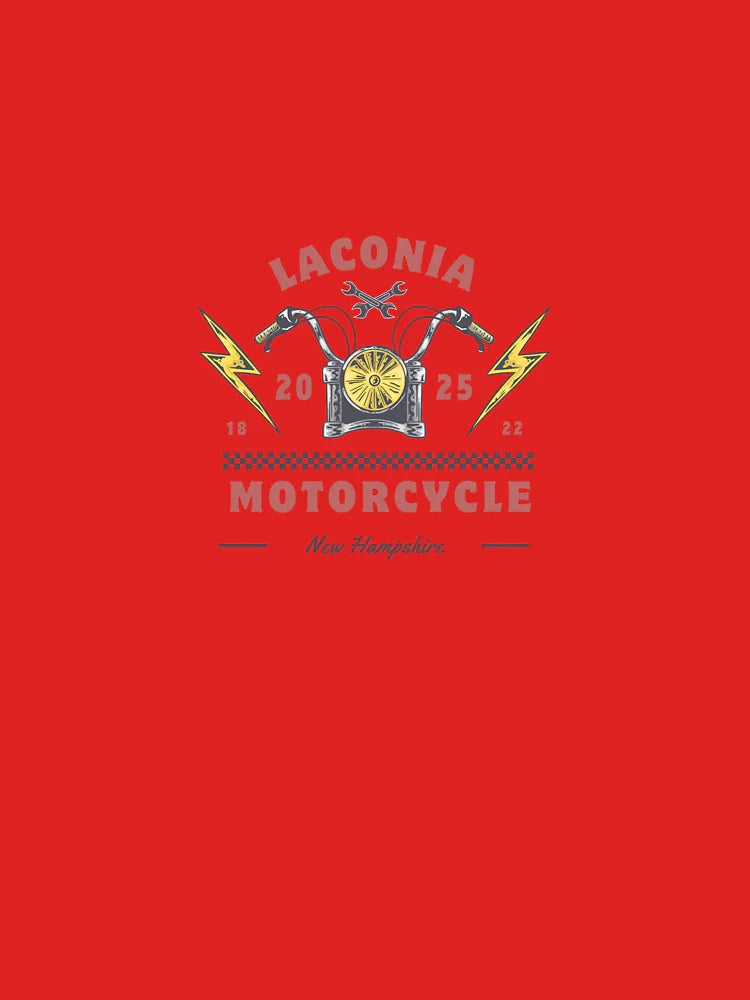 Laconia 2025 Lightning Bolt Motorcycle Handlebar Graphic Classic T-Shirt