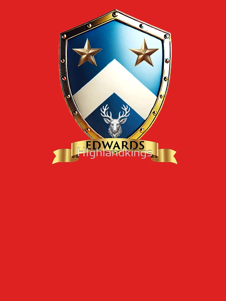 Edwards Crest Shield  Silver Chevron, Stars & Stag with Banner Classic T-Shirt