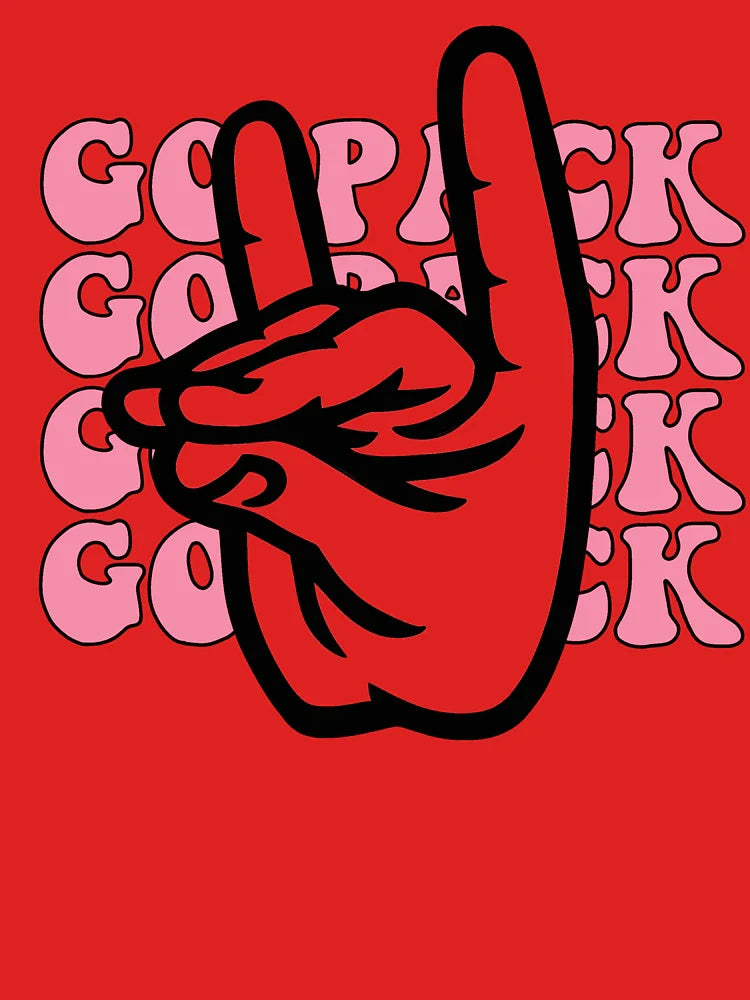 Copy of Go Pack Wolfpack Hand Symbol – Bold College Spirit Design Pink Classic T-Shirt