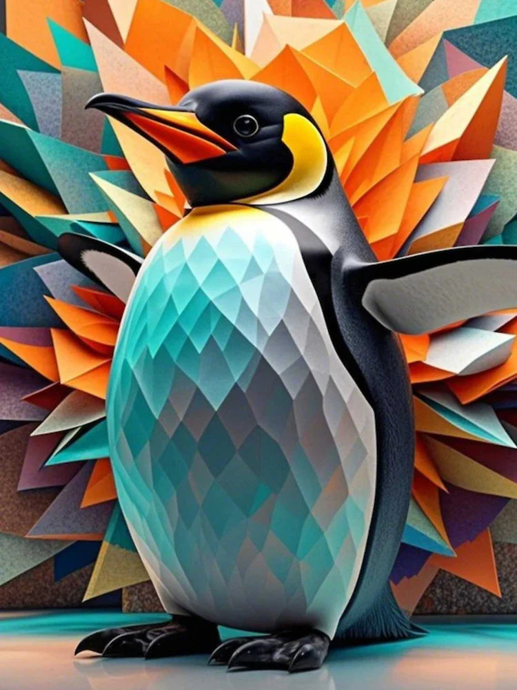 Geometric Colorful Minimalistic Penguin Classic T-Shirt