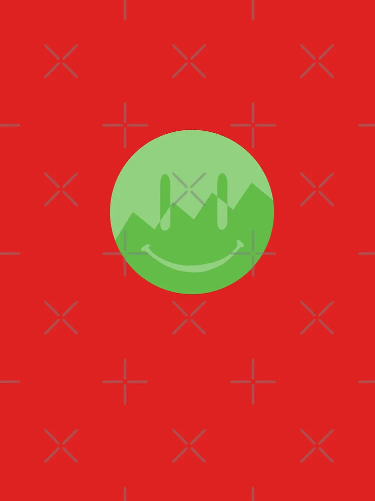 Zigzag Split Green Smiley – Glitchy Cottagecore Aesthetic Sticker Classic T-Shirt