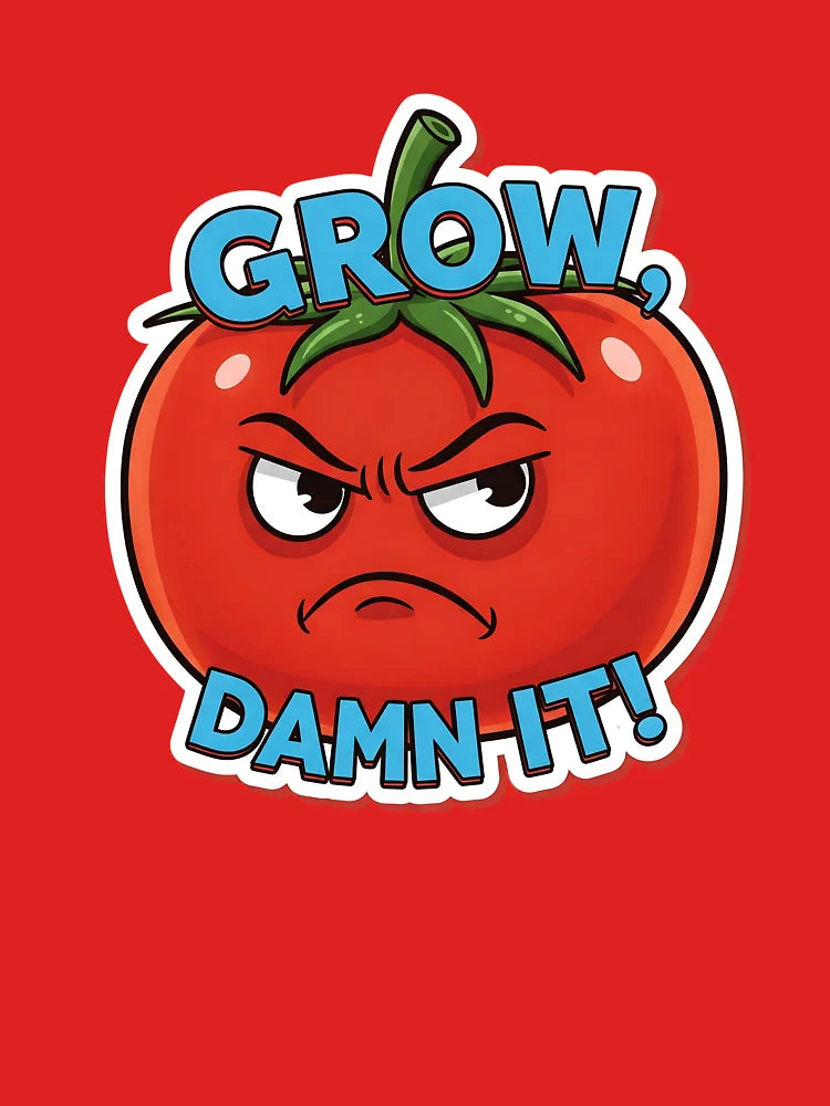 Angry Tomato Sticker – "Grow Damn It!" Funny Gardening Meme Classic T-Shirt