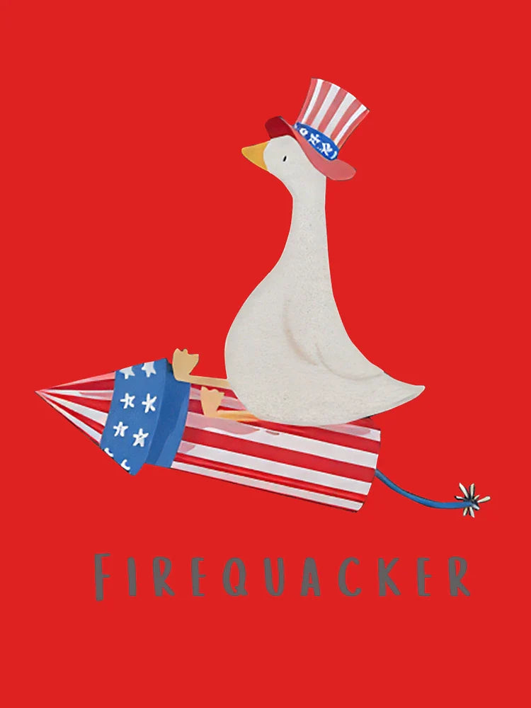 Funny Fourth Of July Firequacker USA Goose Patriotic Independence Day Classic T-Shirt