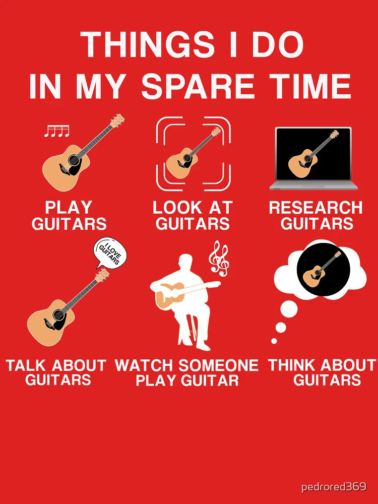 THINGS I DO IN MY SPARE TIME FUNNY GUITAR PLAYER GIFT FOR GUITAR LOVER MENS AND WOMENS Classic T-Shirt