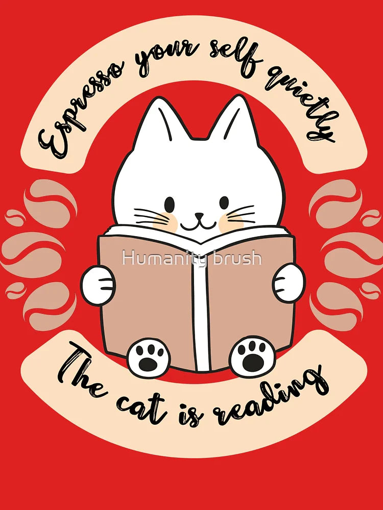 Purr-fectly Booked & Caffeinated – Funny Cat, Coffee & Book Lover T-Shirt Classic T-Shirt