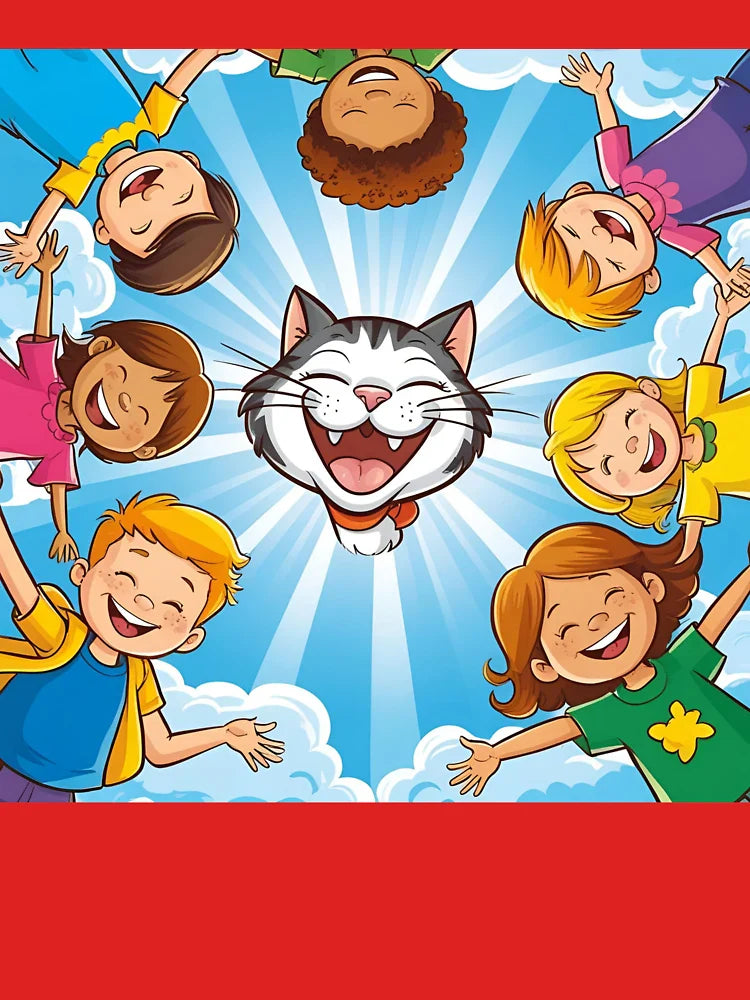 Laughing cat with many friends Classic T-Shirt