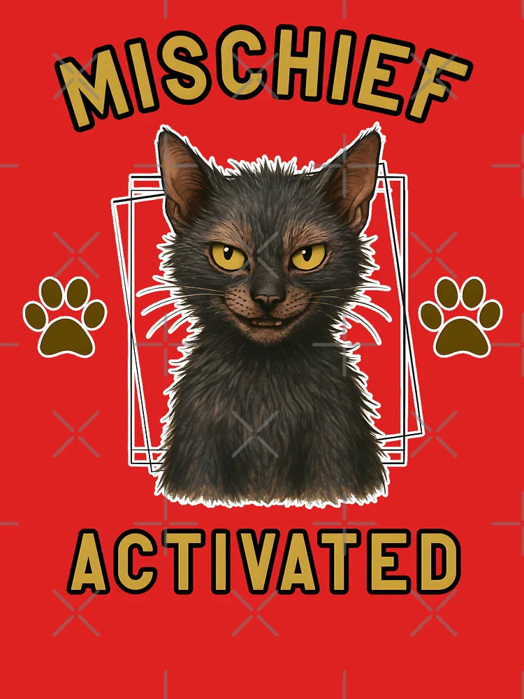 Mischief Activated – Funny Lykoi Cat Meme Art Classic T-Shirt