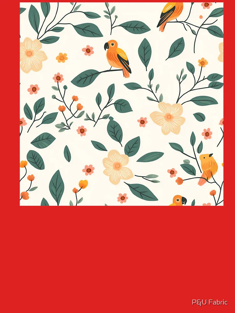 Parrots on branches and leaves Classic T-Shirt