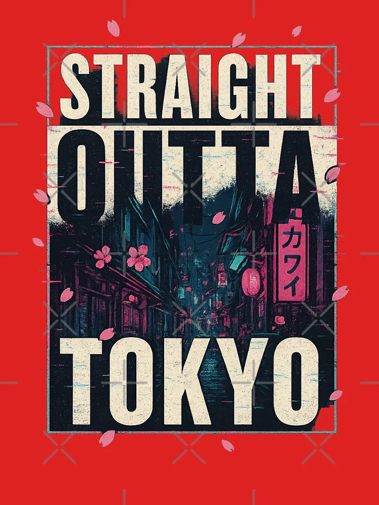 Straight Outta Tokyo – Neon Glitch Streetwear Classic T-Shirt