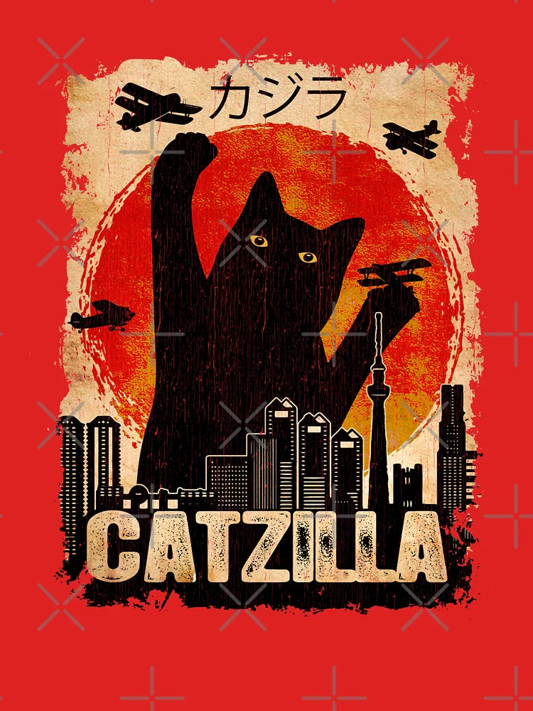 Vintage Catzilla Funny Black Cat T-Shirt Classic T-Shirt