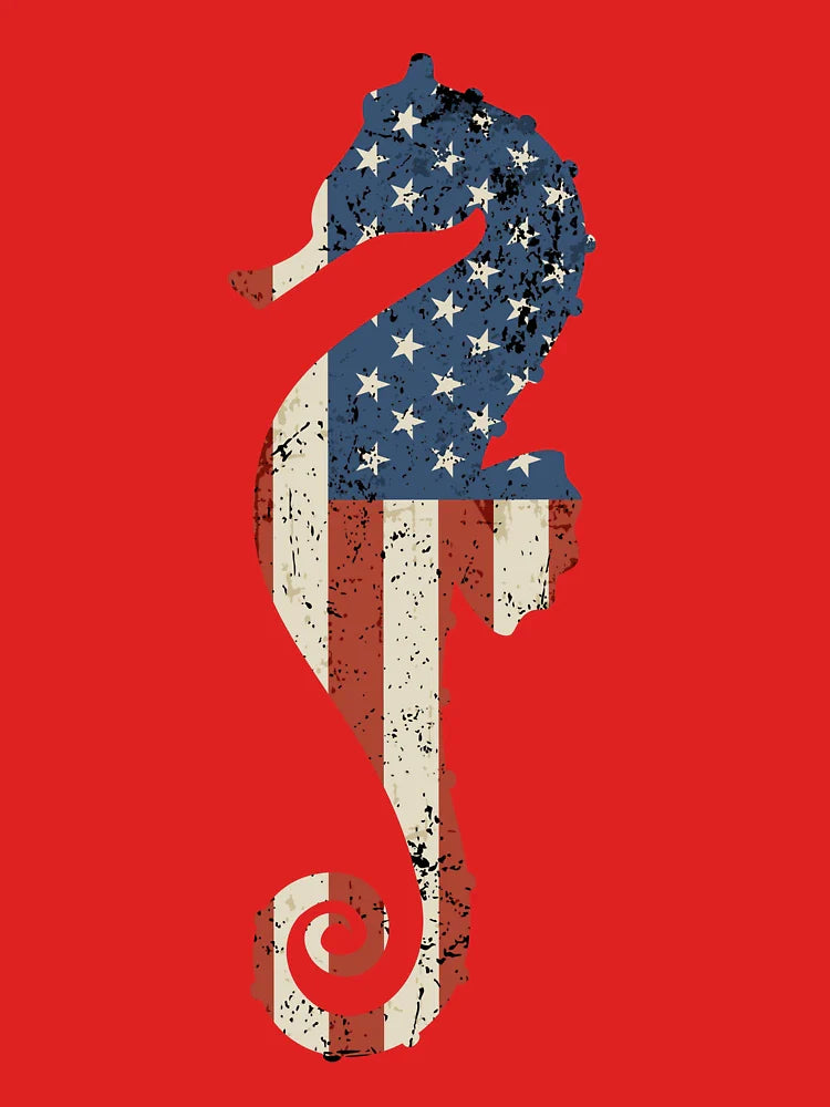 seahorse  with usa flag Classic T-Shirt