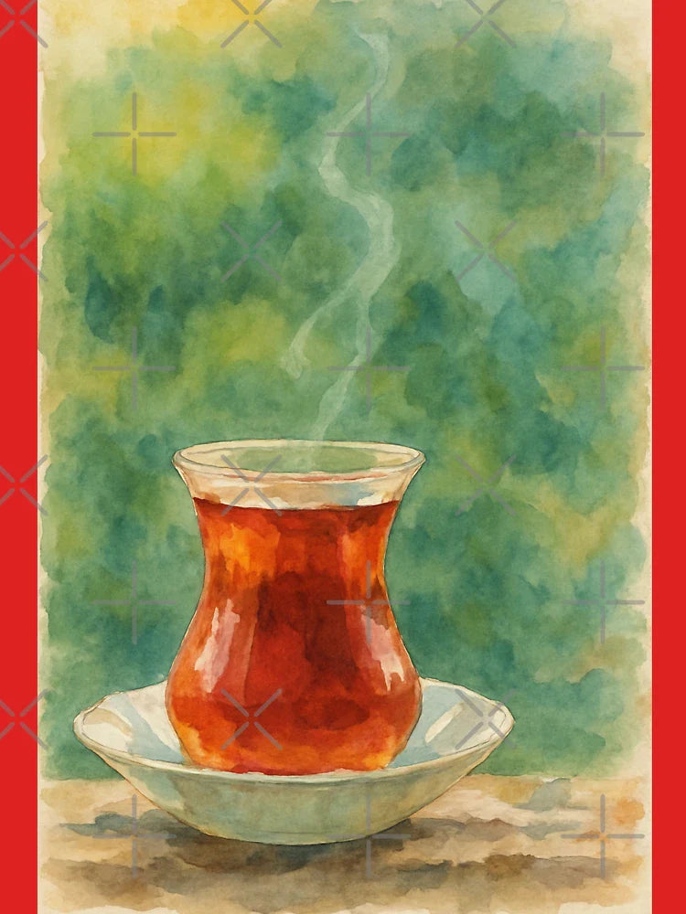 Traditional Turkish Tea Glass – Watercolor Style Classic T-Shirt
