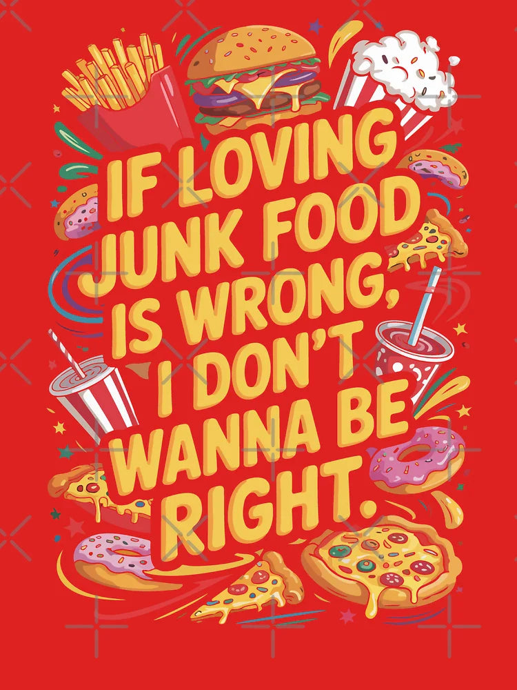 If Loving Junk Food Is Wrong I Don’t Wanna Be Right Snack Lover Classic T-Shirt