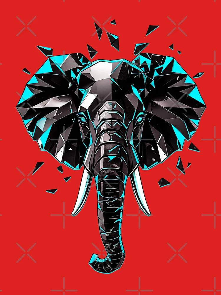 Elephant Abstract Art - Blue Classic T-Shirt