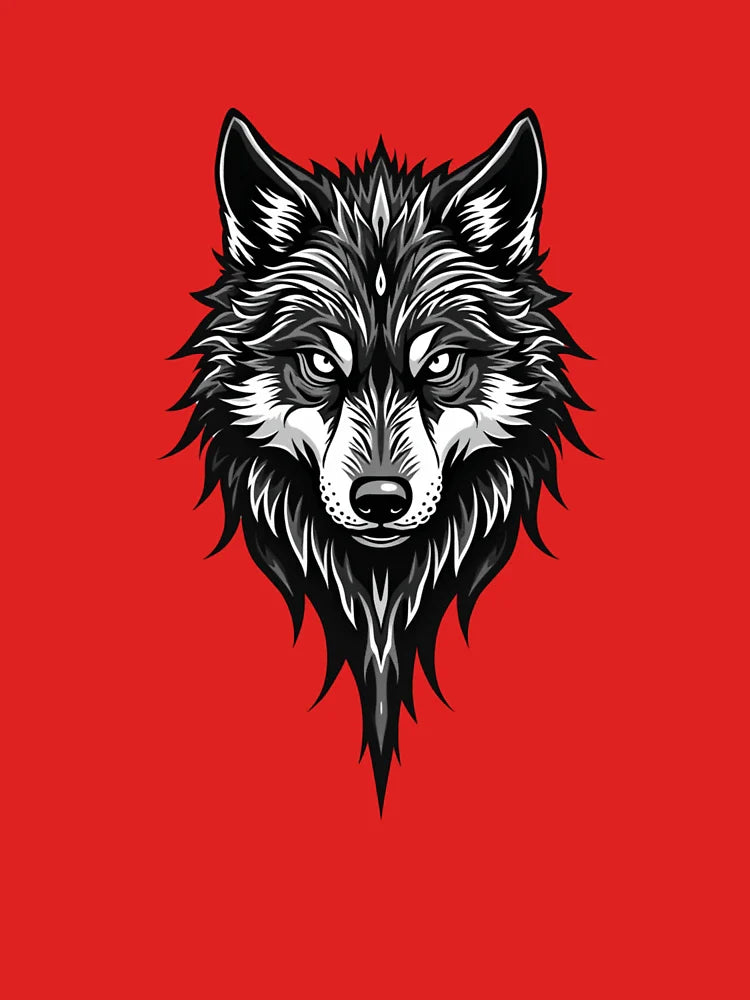 Fierce Wolf Head T-Shirt – Tribal Animal Design for Nature and Wildlife Lovers Classic T-Shirt