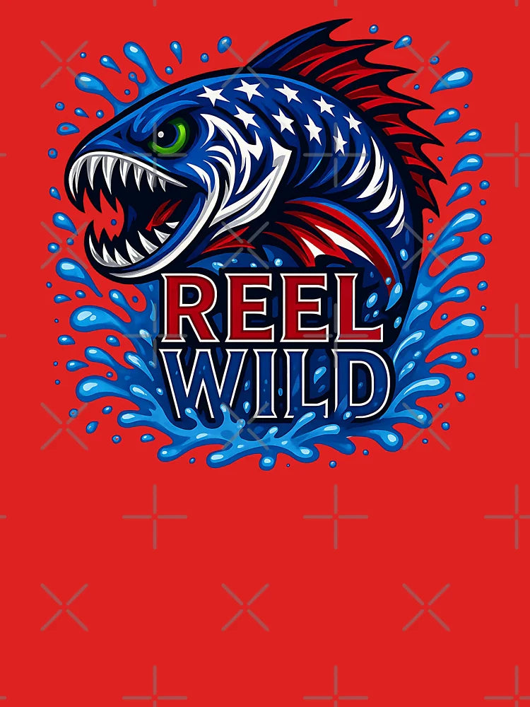 Patriotic Monster Fish â€“ Reel Wild Fishing Design Classic T-Shirt