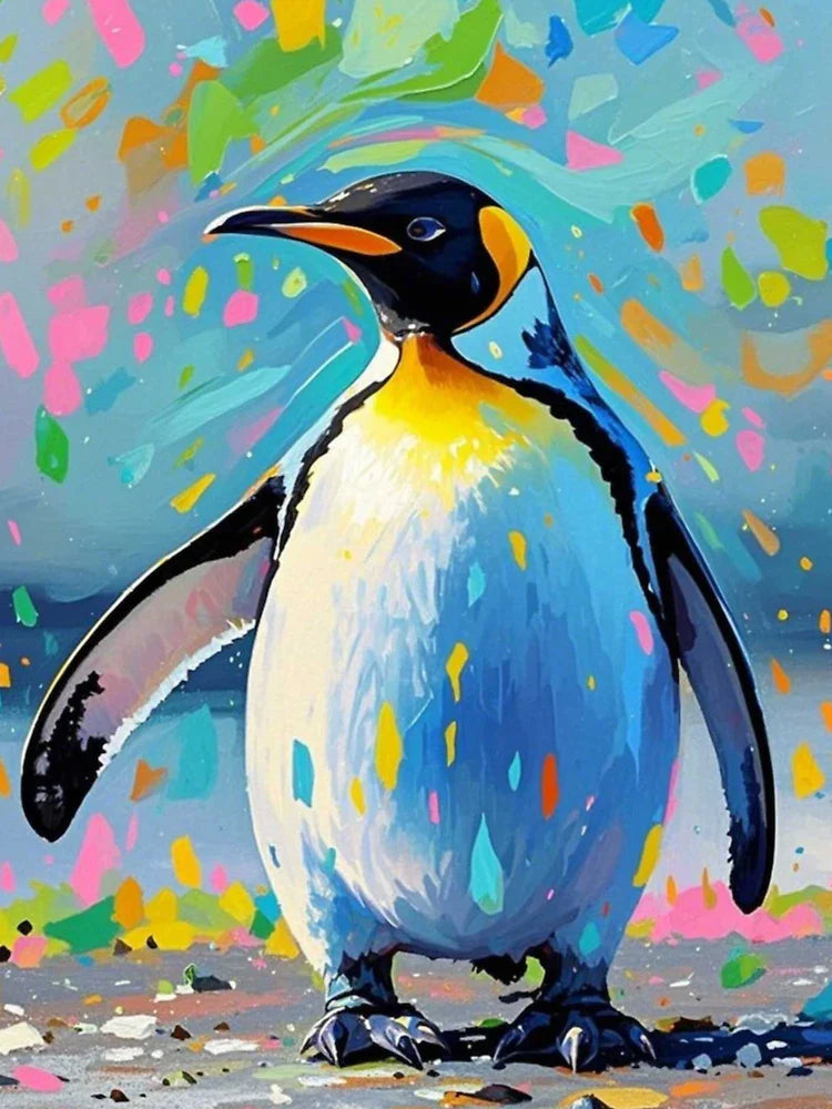 Rainbow Penguin In A Splash Of Color Classic T-Shirt