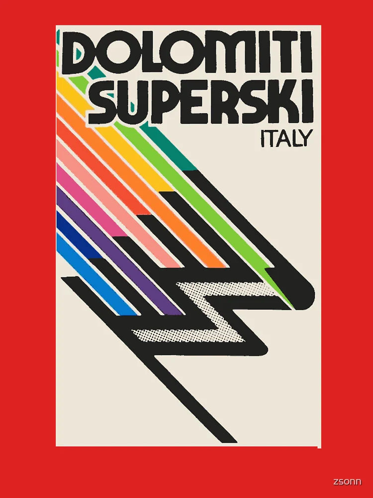 Dolomiti Superski Italy Vintage Style Decal Classic T-Shirt