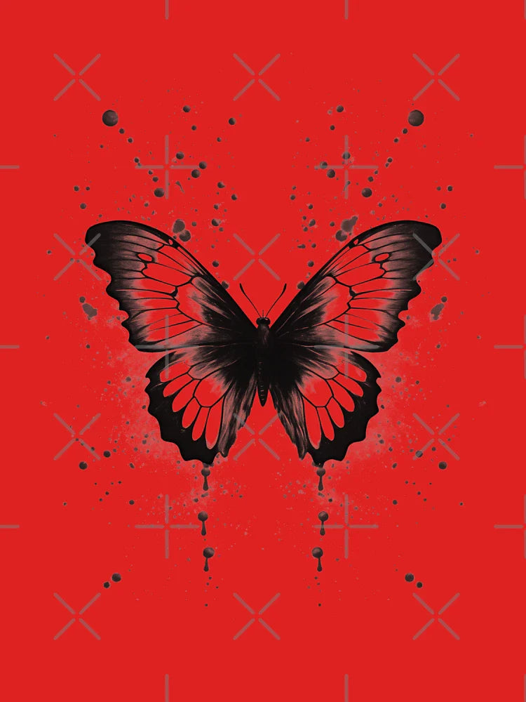 Black Aesthetic Butterflies – Minimalist Soft Grunge Vibe Classic T-Shirt