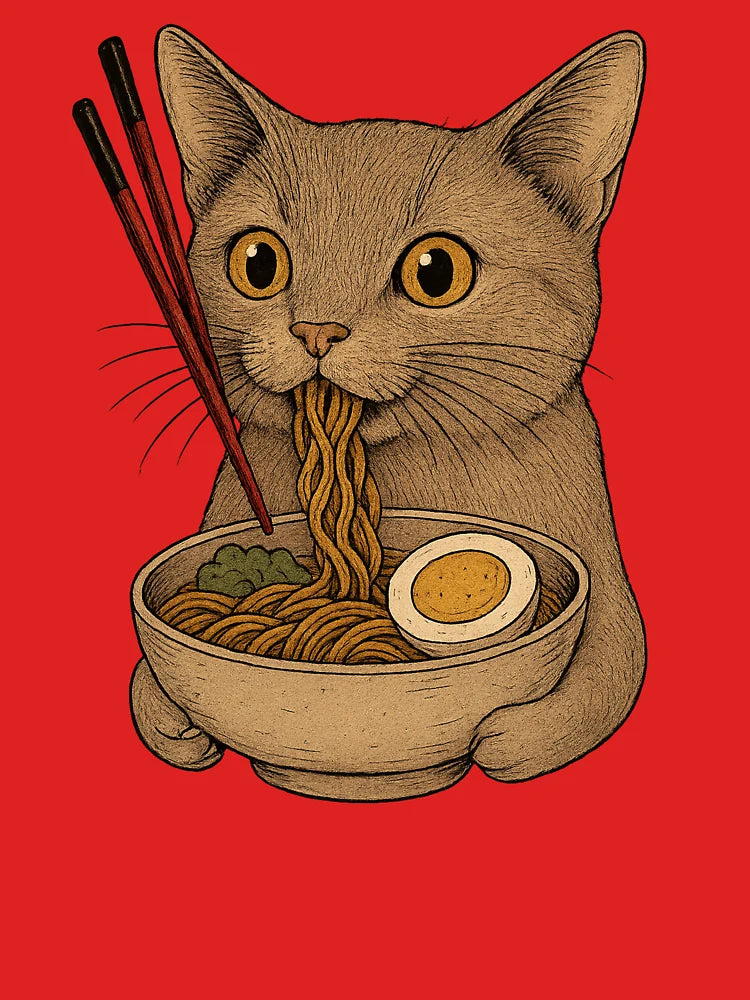 Ramen Eating Cat Design Classic T-Shirt