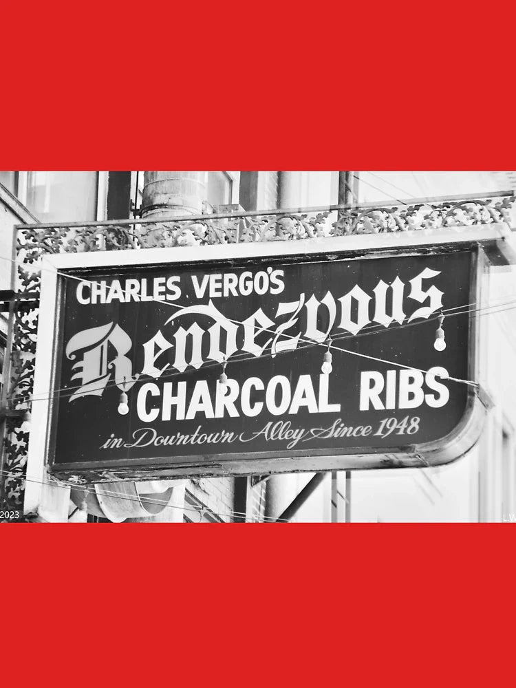Black And White Charles Vergos Rendezvous Charcoal Ribs Memphis Tennessee Classic T-Shirt