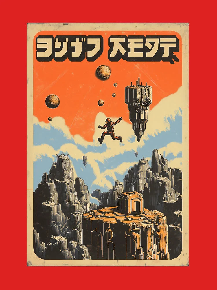 Vintage 1980s Platformer Japanese Video Game Box Art 7 Classic T-Shirt