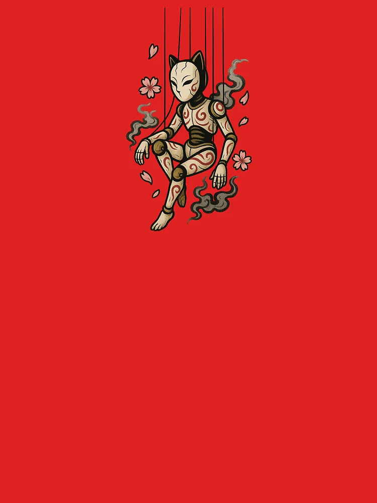 Mystical Puppet Spirit with Strings and Cherry Blossoms – Japanese Tattoo Style Classic T-Shirt