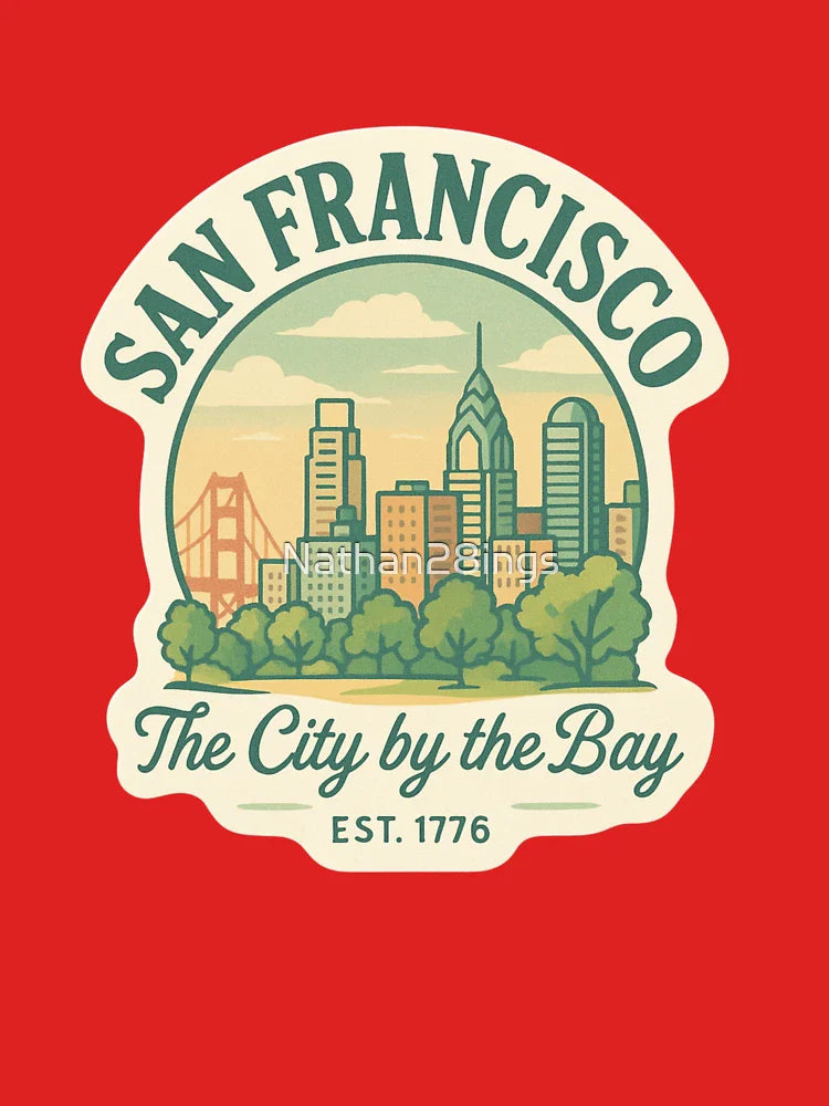 San Francisco “The City by the Bay” Sticker – Vintage Spring Skyline Design Classic T-Shirt