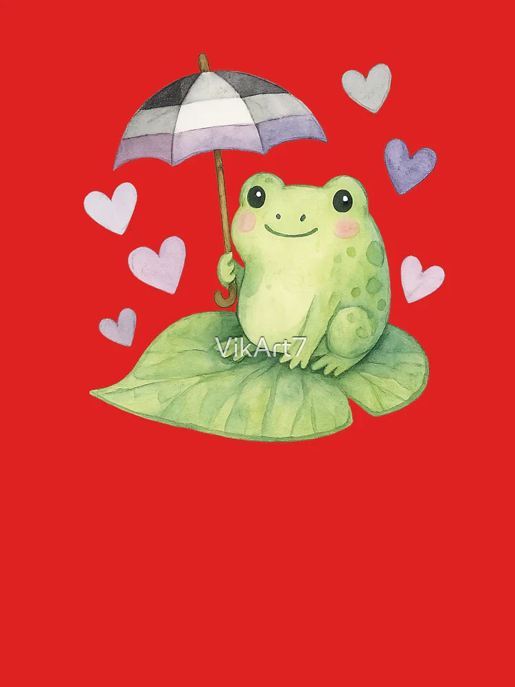 Ace Frog with Umbrella – Asexual Pride Watercolor Design Classic T-Shirt